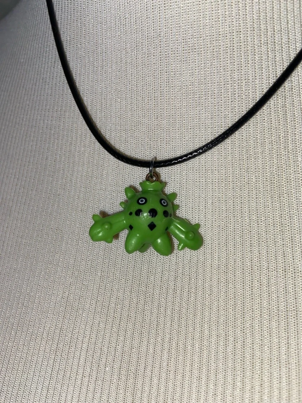 WabySaby Poke Pendant Necklace on Black Cord - Picture 2 of 3